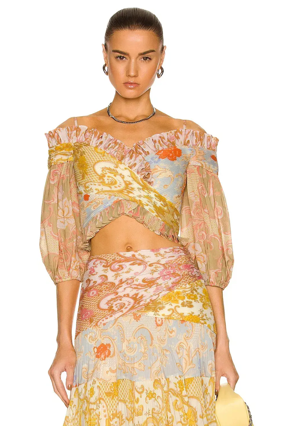 Zimmermann Postcard Pleated Fan Bodice Top Spliced Size 1 / AU 10 - Image 1