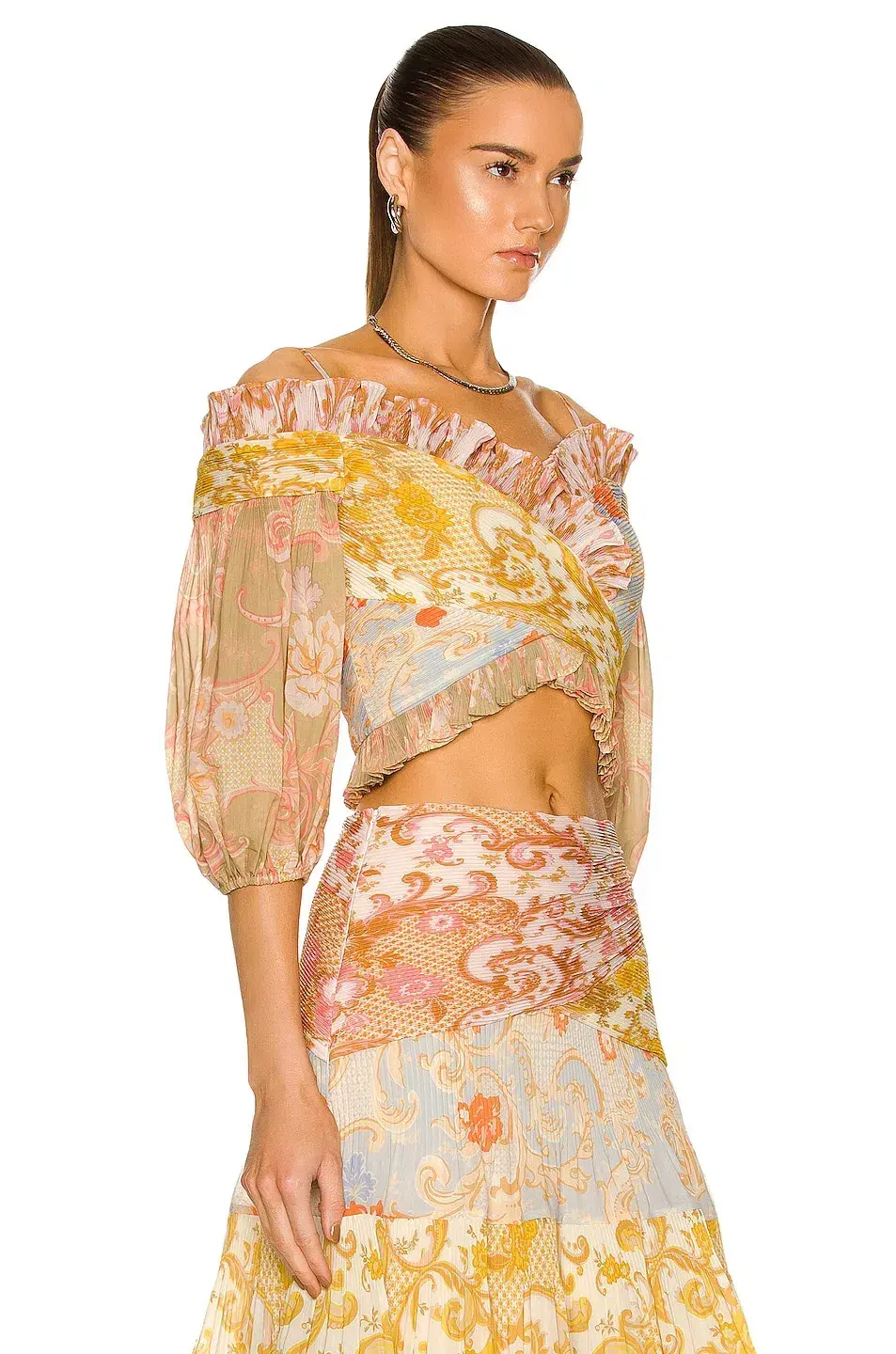 Zimmermann Postcard Pleated Fan Bodice Top Spliced Size 1 / AU 10 - Image 2