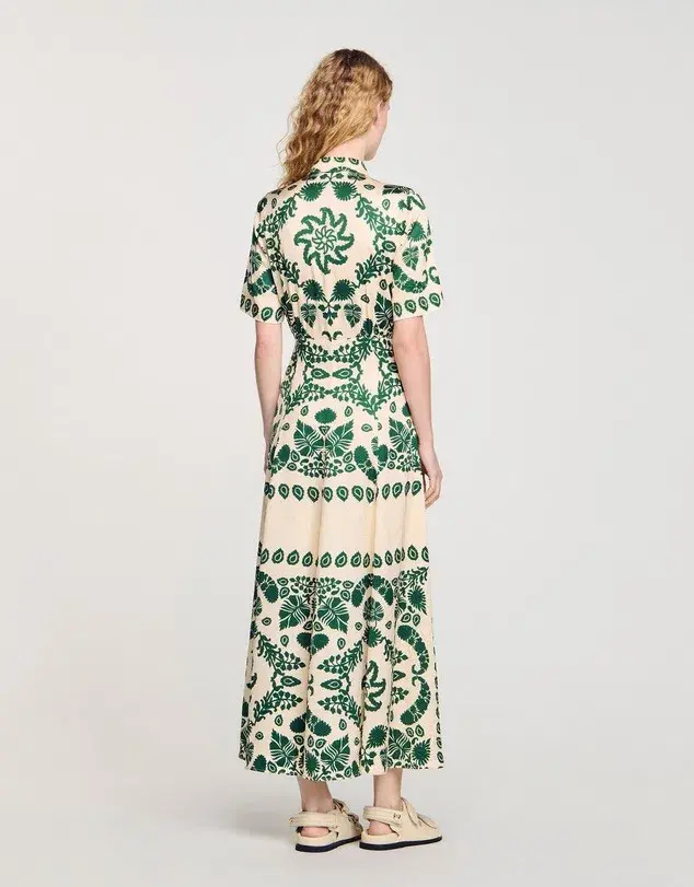 Sandro Lavandou Dress Floral Print Size AU 10 - Image 5