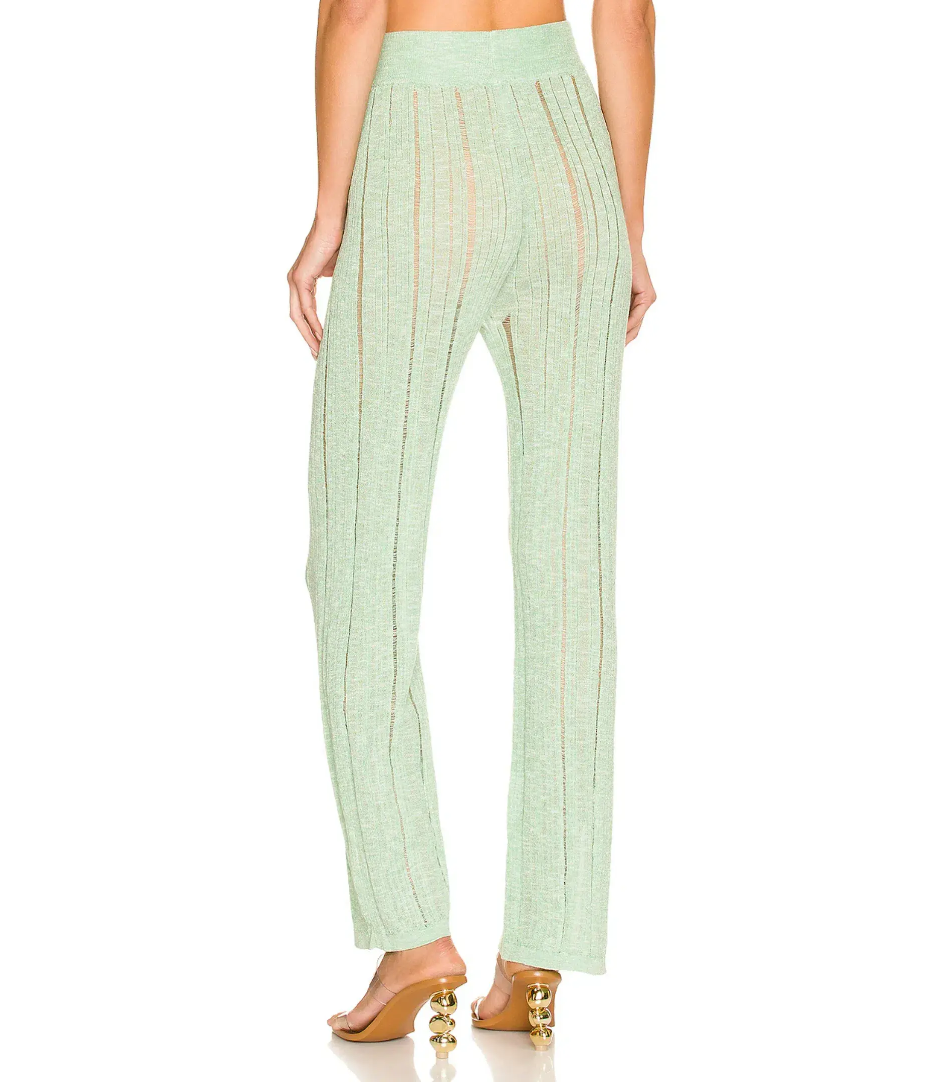 Cult Gaia Lotus Knit Top S / AU 8 and Laurel Knit Pant Size M / AU 10 Set in Aloe  - Image 5