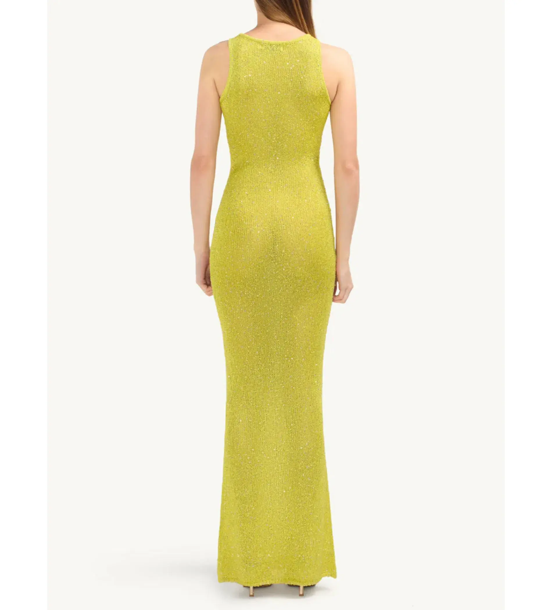 Asta Resort Natalia Maxi Dress in  Chartreuse Sequin Size AU 6 - Image 5