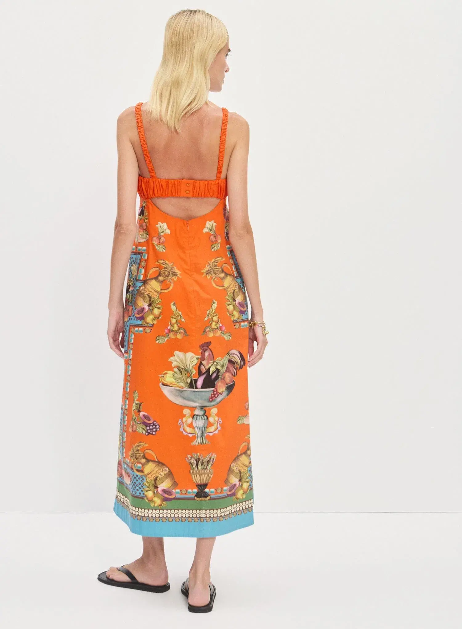 Alemais Rocco Midi Dress Orange Multi Size 10 - Image 2