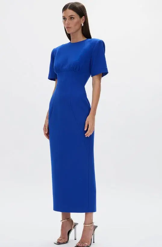Rachel Gilbert Dover Short Sleeve Dress in Cobalt Size 12 - Image 4