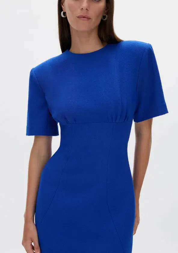 Rachel Gilbert Dover Short Sleeve Dress in Cobalt Size 12 - Image 3