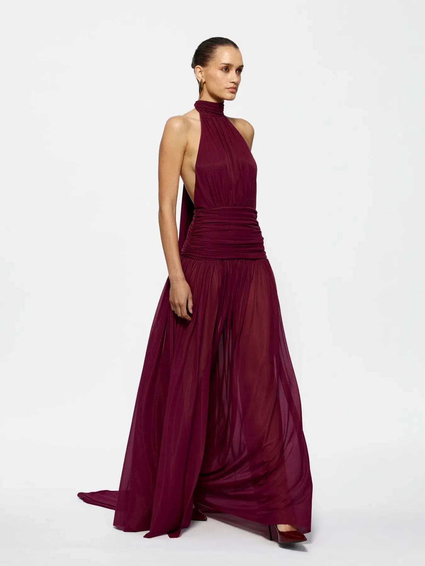 Effie Kats Verity Gown Burgundy Size 8 - Image 3