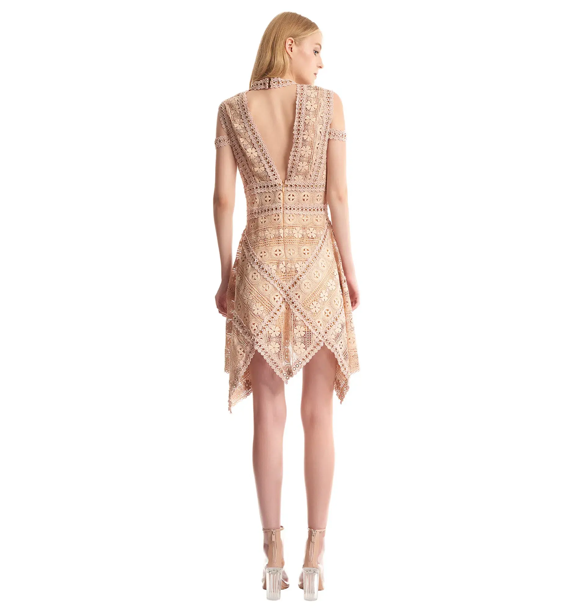 Thurley Merry Go Round Mini Dress Nude Size 10 - Image 2
