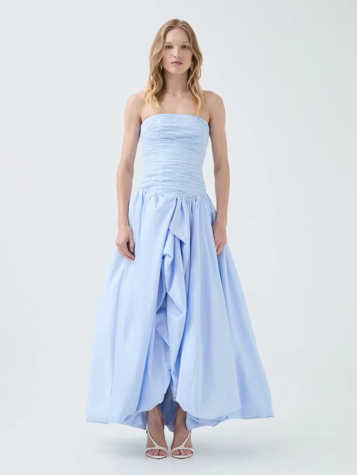 Aje Violette Bubble Hem Maxi Dress in Pearl Blue Size 12 - Image 1