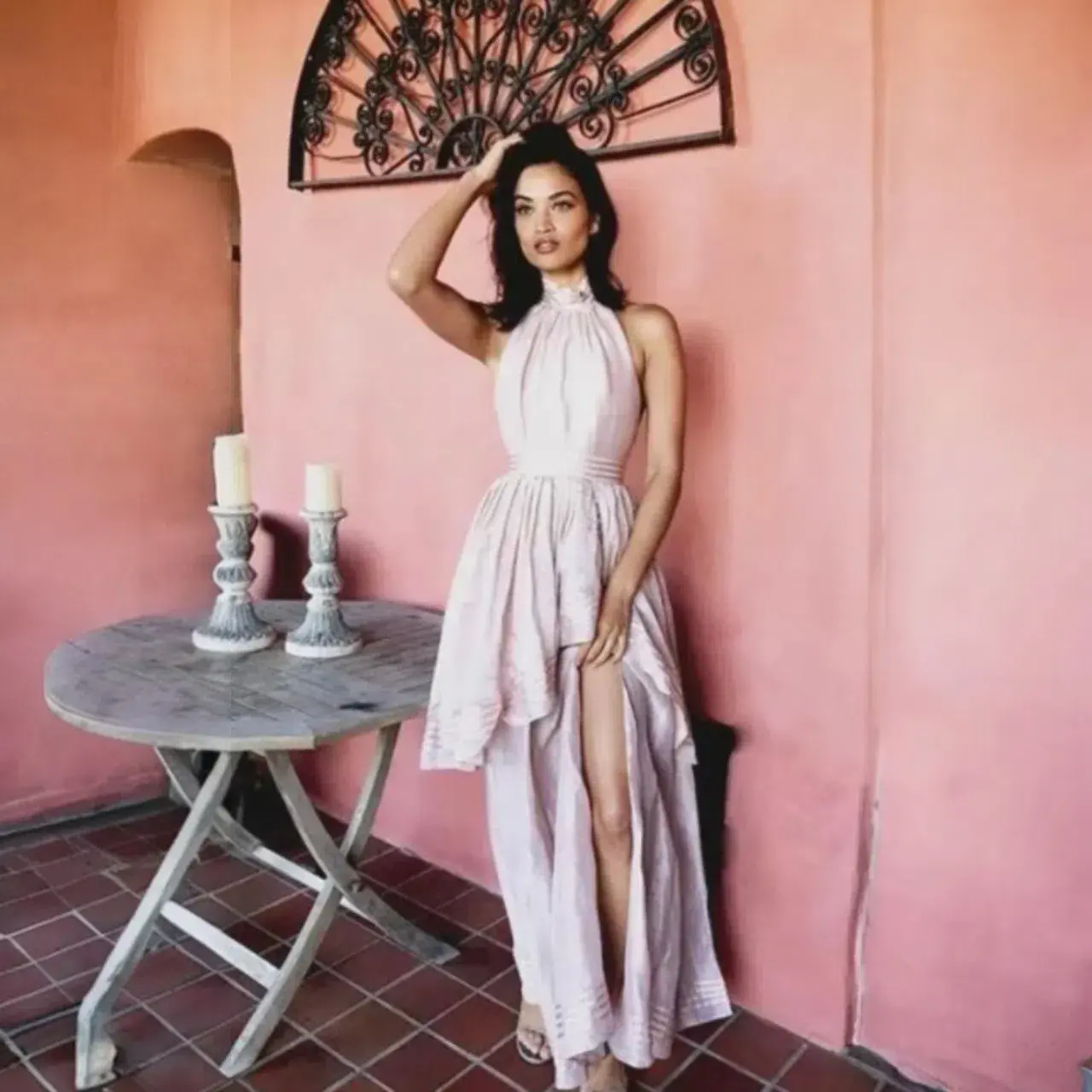 AJE Sienna Maxi Gown Dress Blush Pink Size AU 10 - Image 4