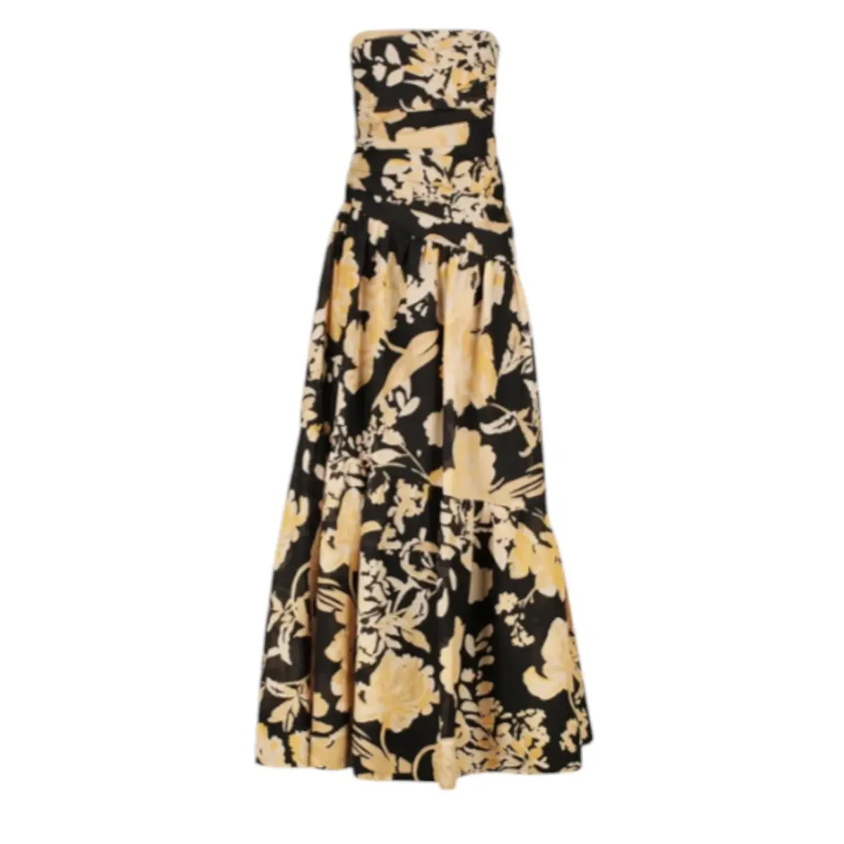 SHONA JOY Xenia Strapless Tiered Maxi Dress Gown in Black Size AU  8 - Image 5