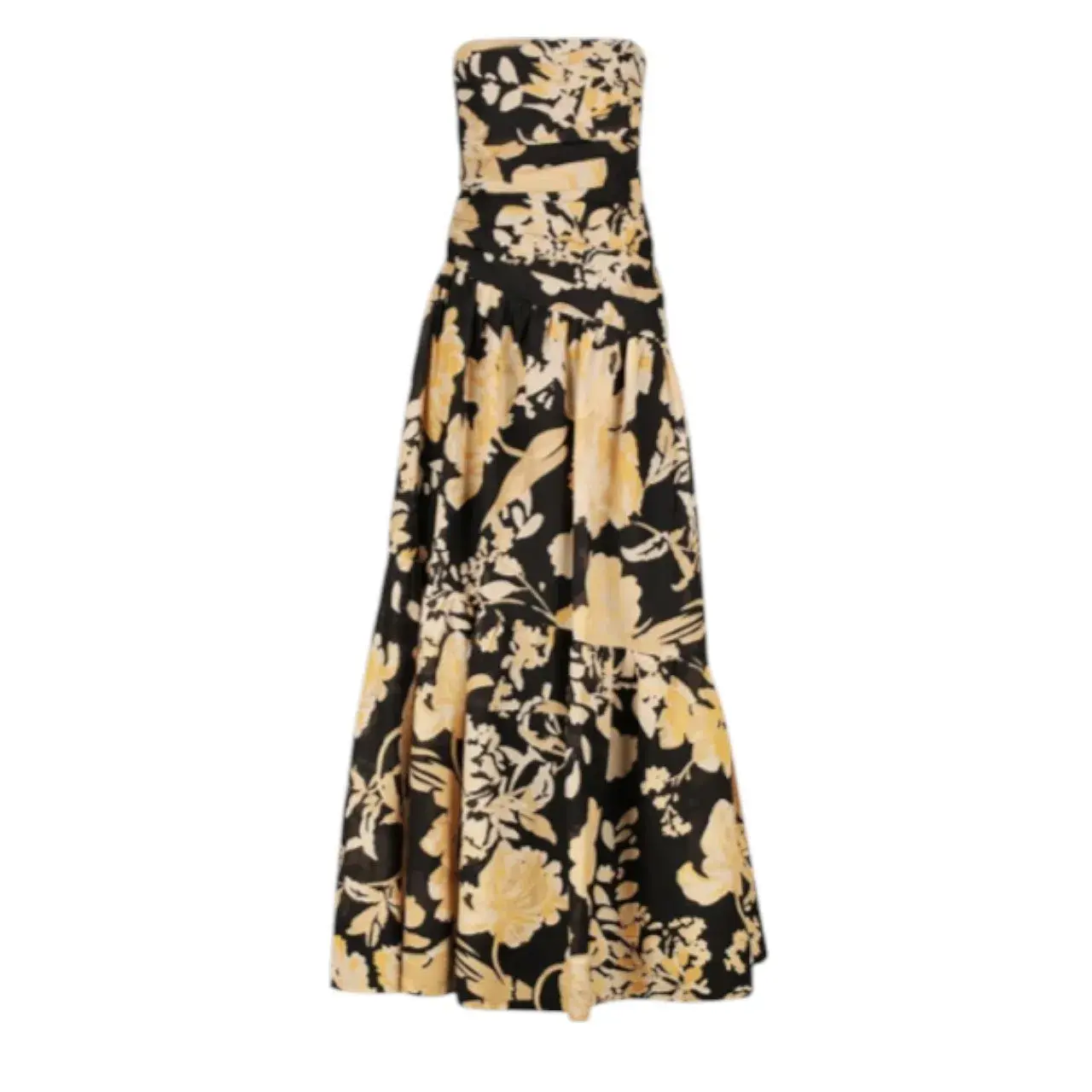 SHONA JOY Xenia Strapless Tiered Maxi Dress Gown in Black Size AU  8 - Image 5