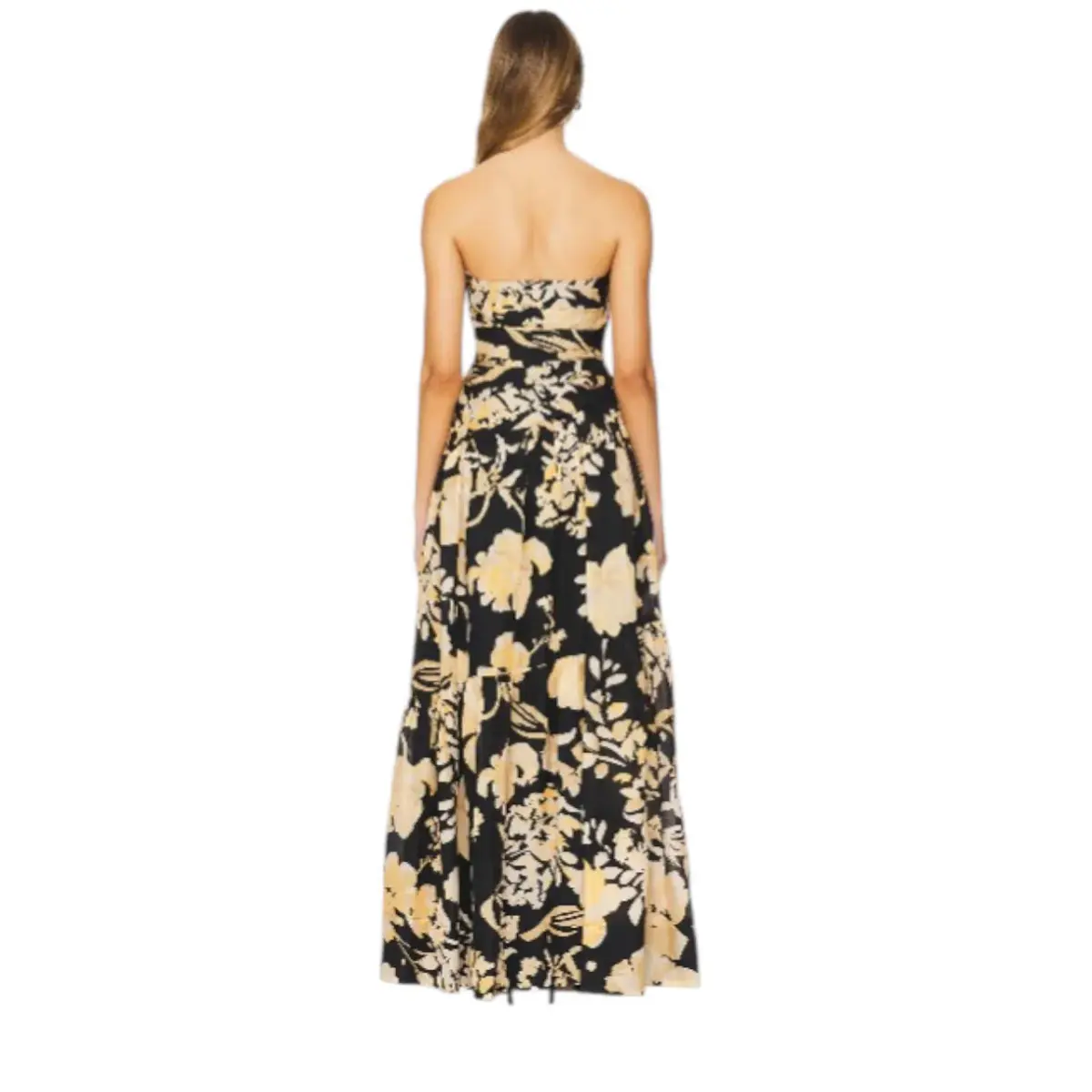 SHONA JOY Xenia Strapless Tiered Maxi Dress Gown in Black Size AU  8 - Image 4
