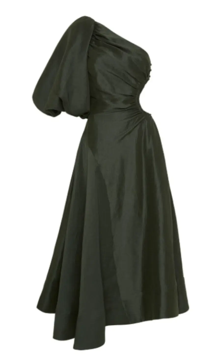 AJE Concept One Shoulder Puff Sleeve Midi Dress Green Size AU 10 - Image 5