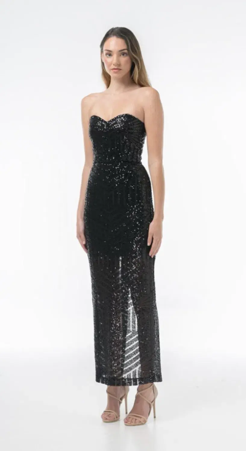 Pilgrim Sequins Black Dress Size 6 - Image 1