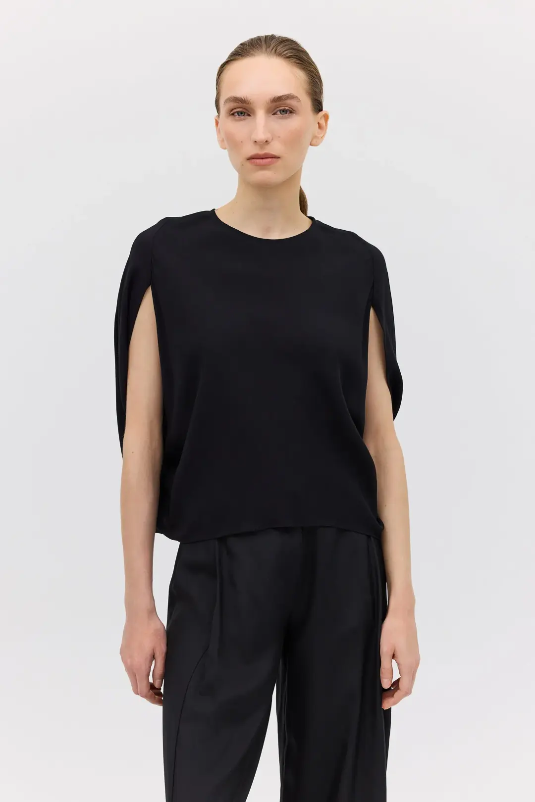 Bianca Spender Crepe Crawford Top Black Size 8/S for rent on The Volte - main image