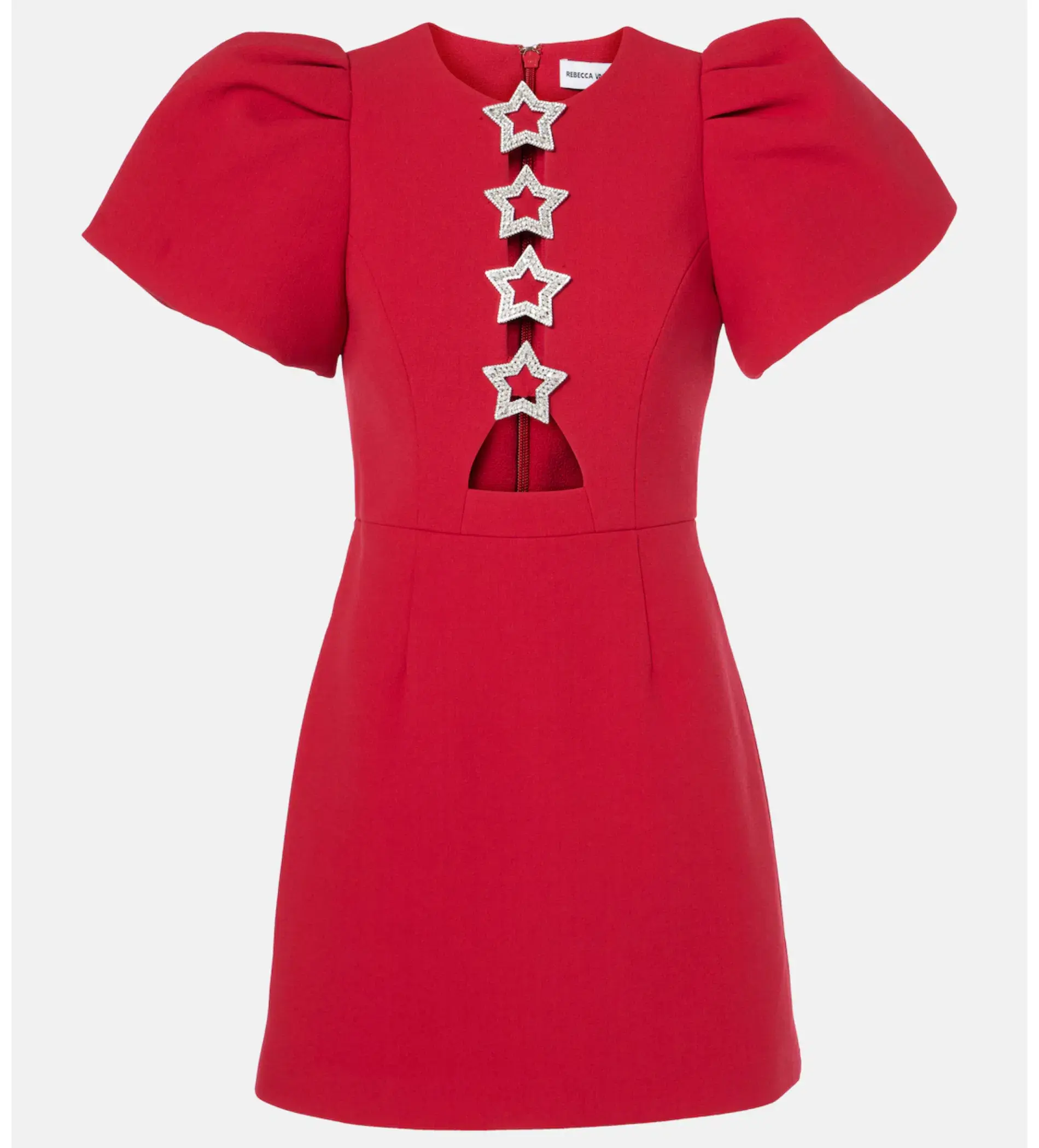 Rebecca Vallance Akari Puff Sleeve Mini Dress Red Size 12 - Image 1