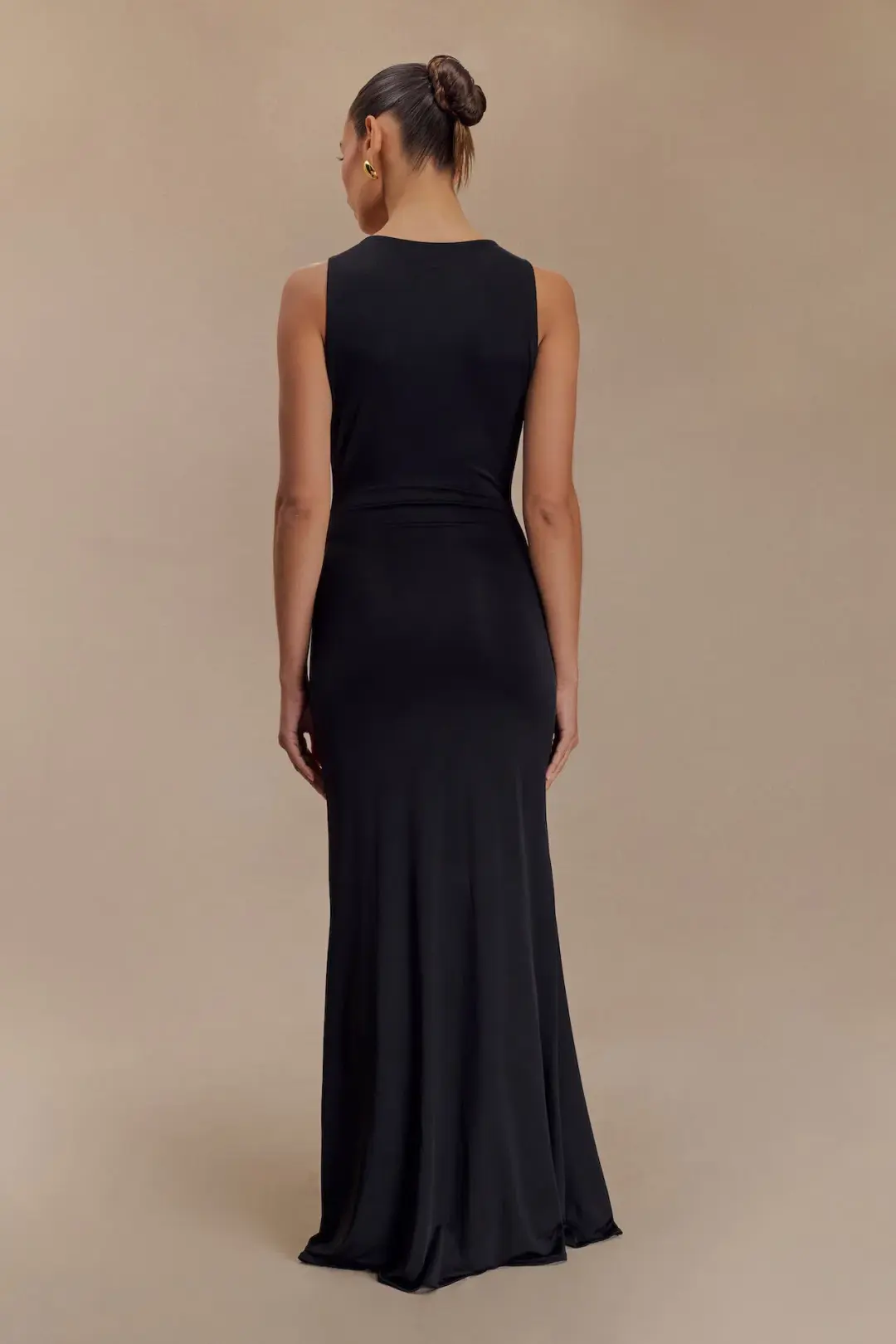 MESHKI Beck Plunge Maxi Dress Black Size 8 for rent on The Volte - main image