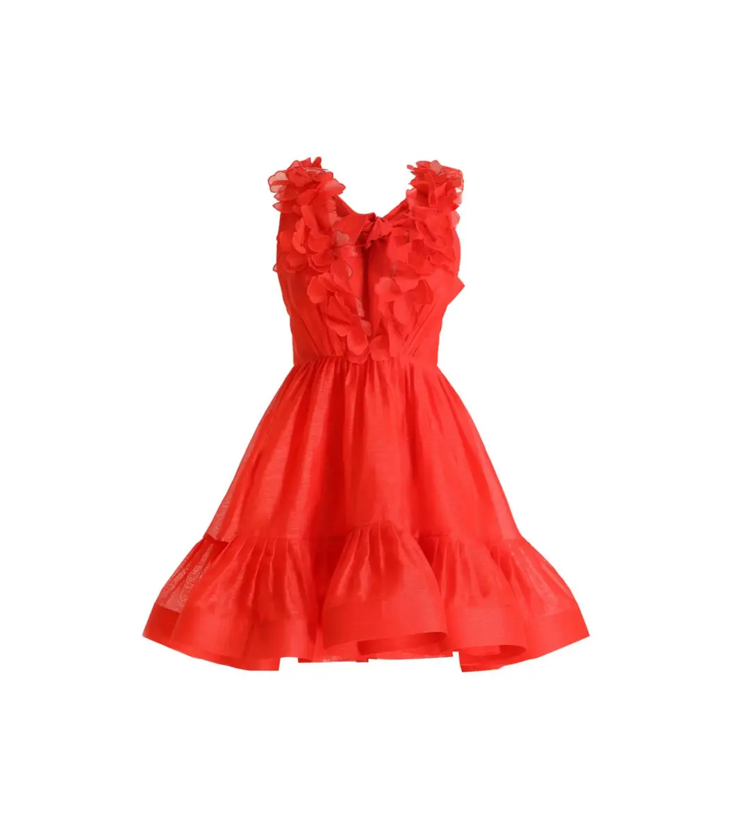 Zimmermann Lovestruck Garland Mini Dress Red Size AU 14 for rent on The Volte - main image