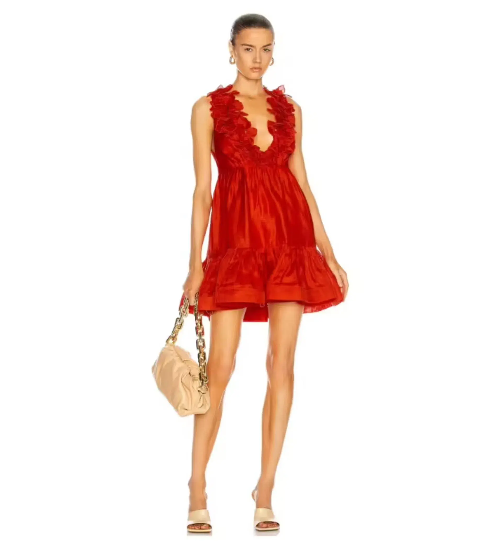Zimmermann Lovestruck Garland Mini Dress Red Size AU 14 - Image 1