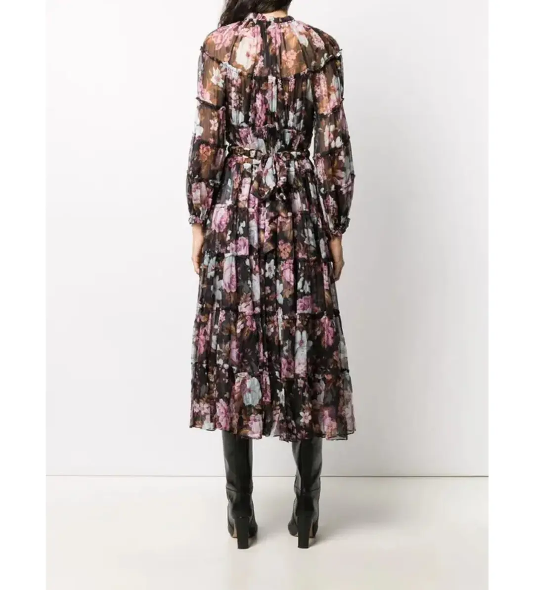 Zimmerman Charm Tiered Chiffon Midi Dress Size AU 10 for rent on The Volte - main image