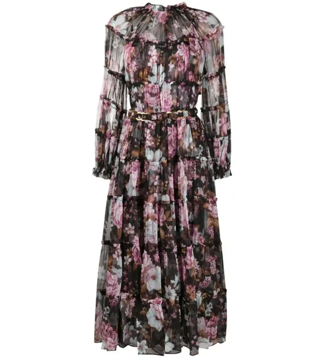 Zimmerman Charm Tiered Chiffon Midi Dress Size AU 10 for rent on The Volte - main image