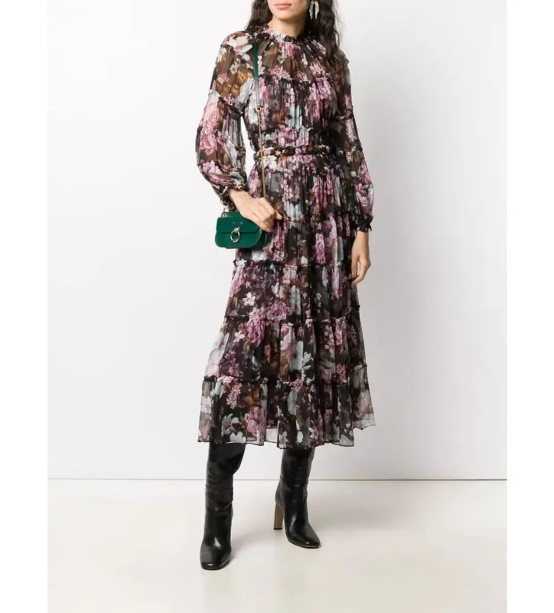 Zimmerman Charm Tiered Chiffon Midi Dress Size AU 10 for rent on The Volte - main image