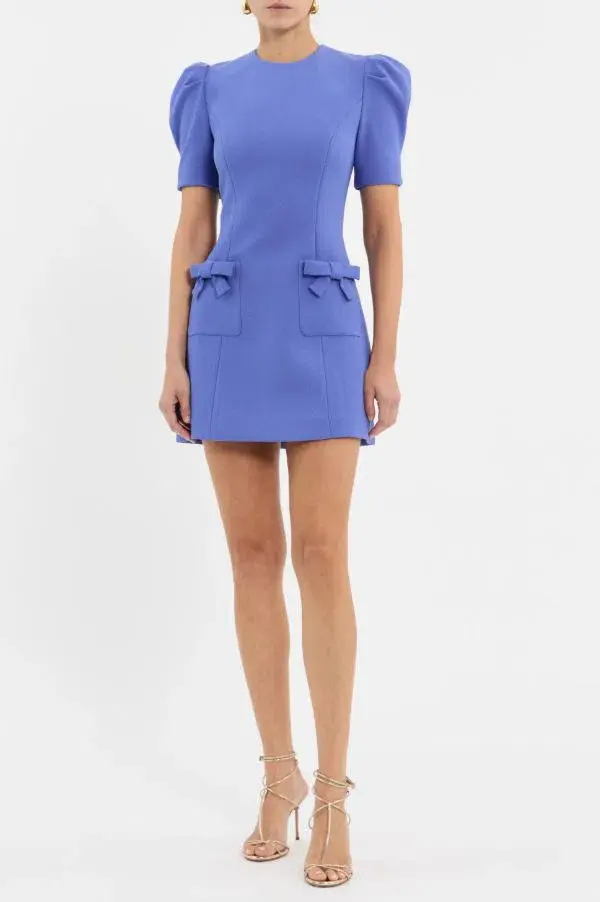 Rebecca Vallance Violetta Short Sleeve Mini Dress Blue Size 14 - Image 1