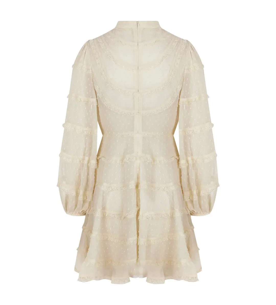 Zimmermann Ladybeetle Spliced Mini Dress Ivory Size 0 AU 8 for rent on The Volte - main image