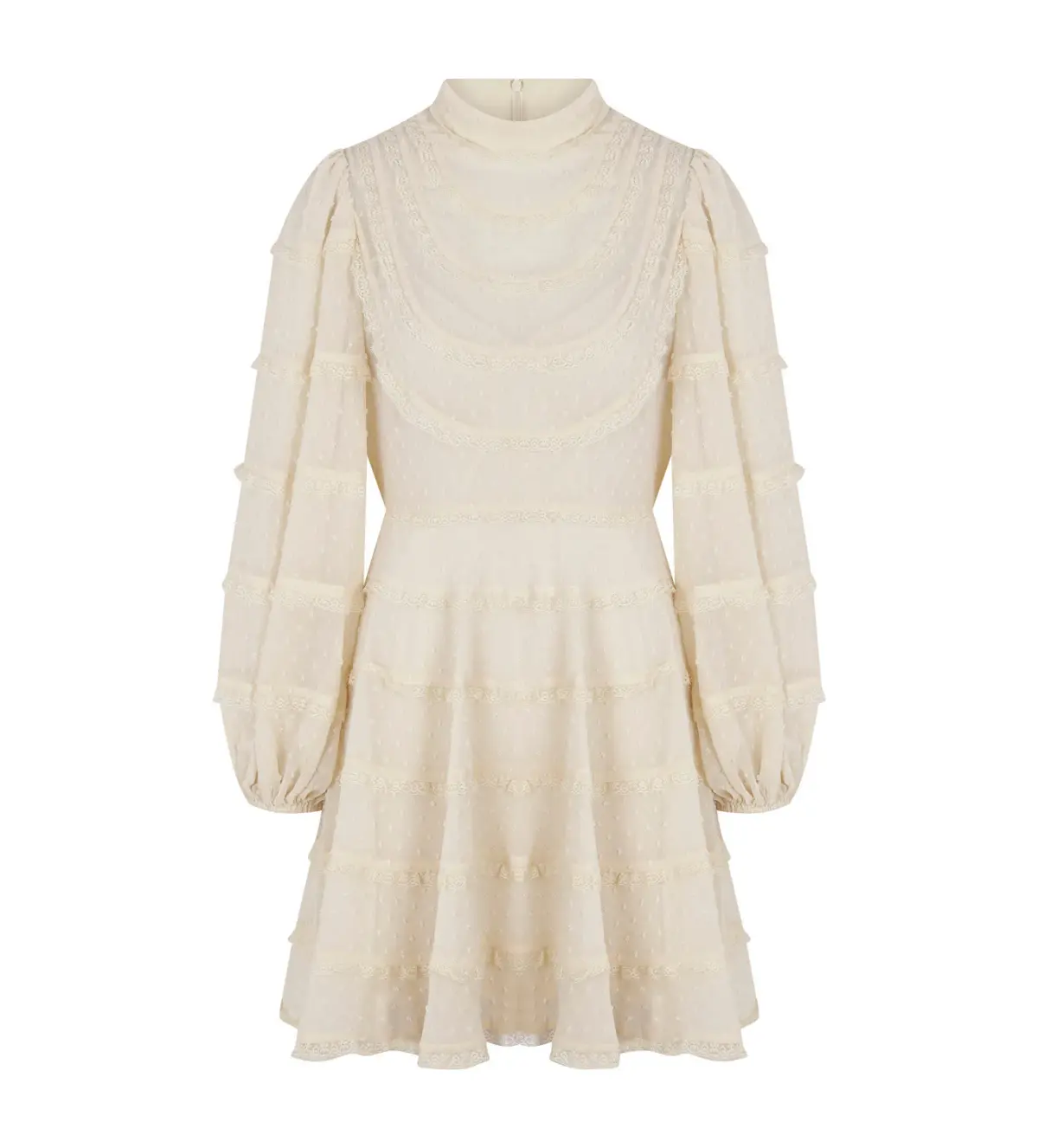 Zimmermann Ladybeetle Spliced Mini Dress Ivory Size 0 AU 8 - Image 3