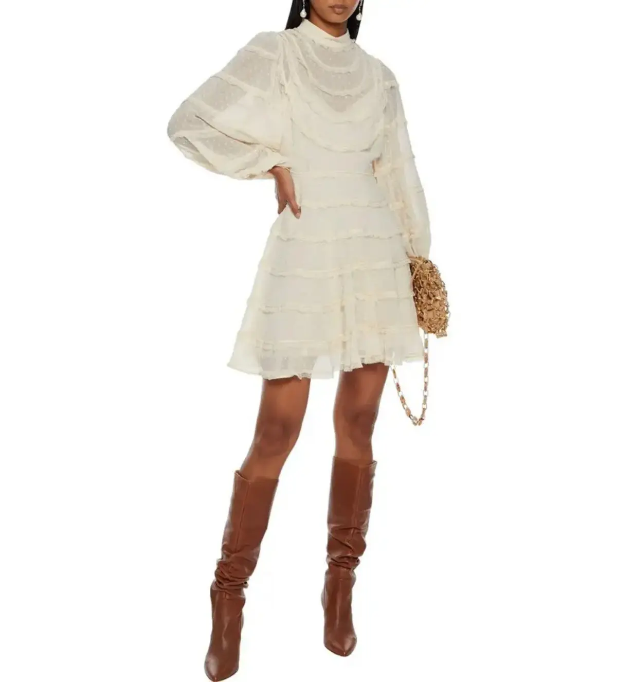 Zimmermann Ladybeetle Spliced Mini Dress Ivory Size 0 AU 8 - Image 1