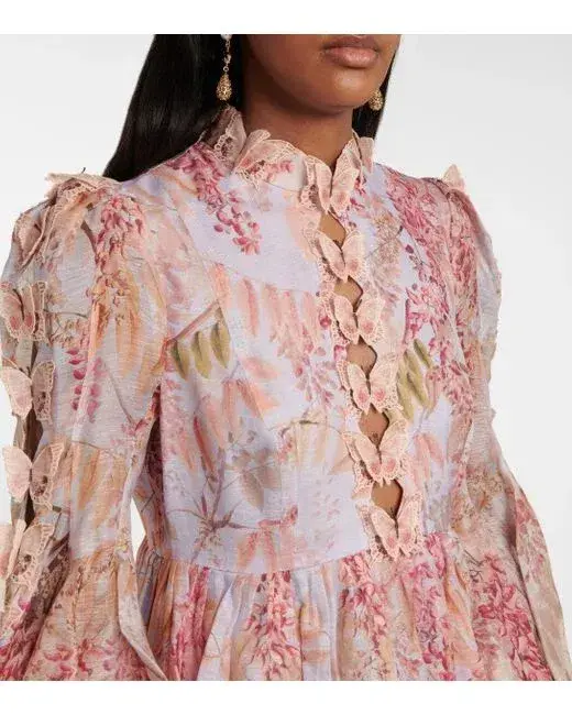Zimmermann Botanica Butterfly Gown Pink Floral Size 0/AU 8 - Image 3