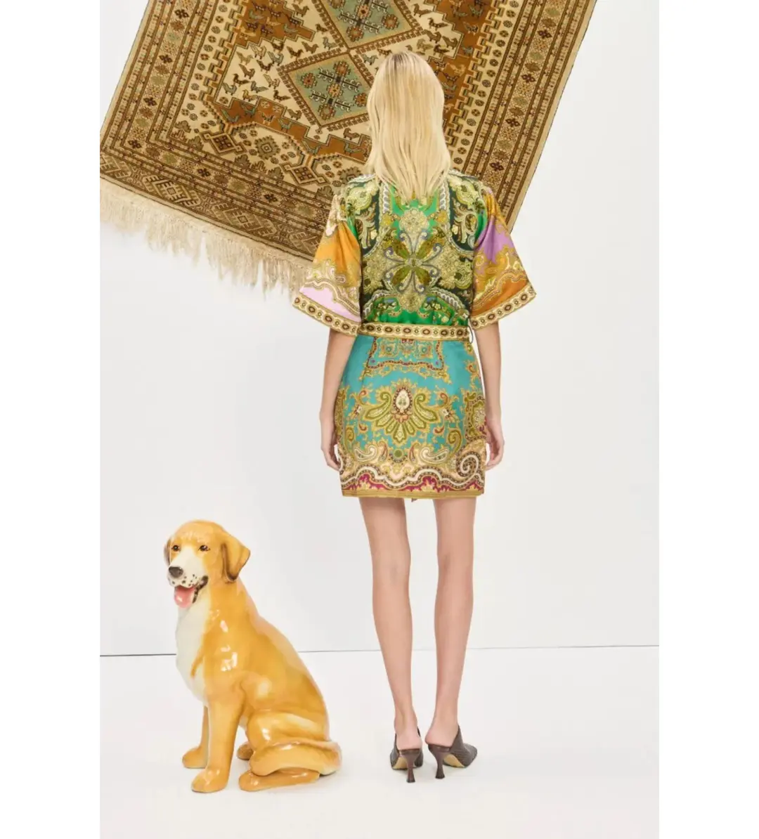 Alemais Clemenza Spliced Mini Dress Multi Print Size AU 16 for rent on The Volte - main image