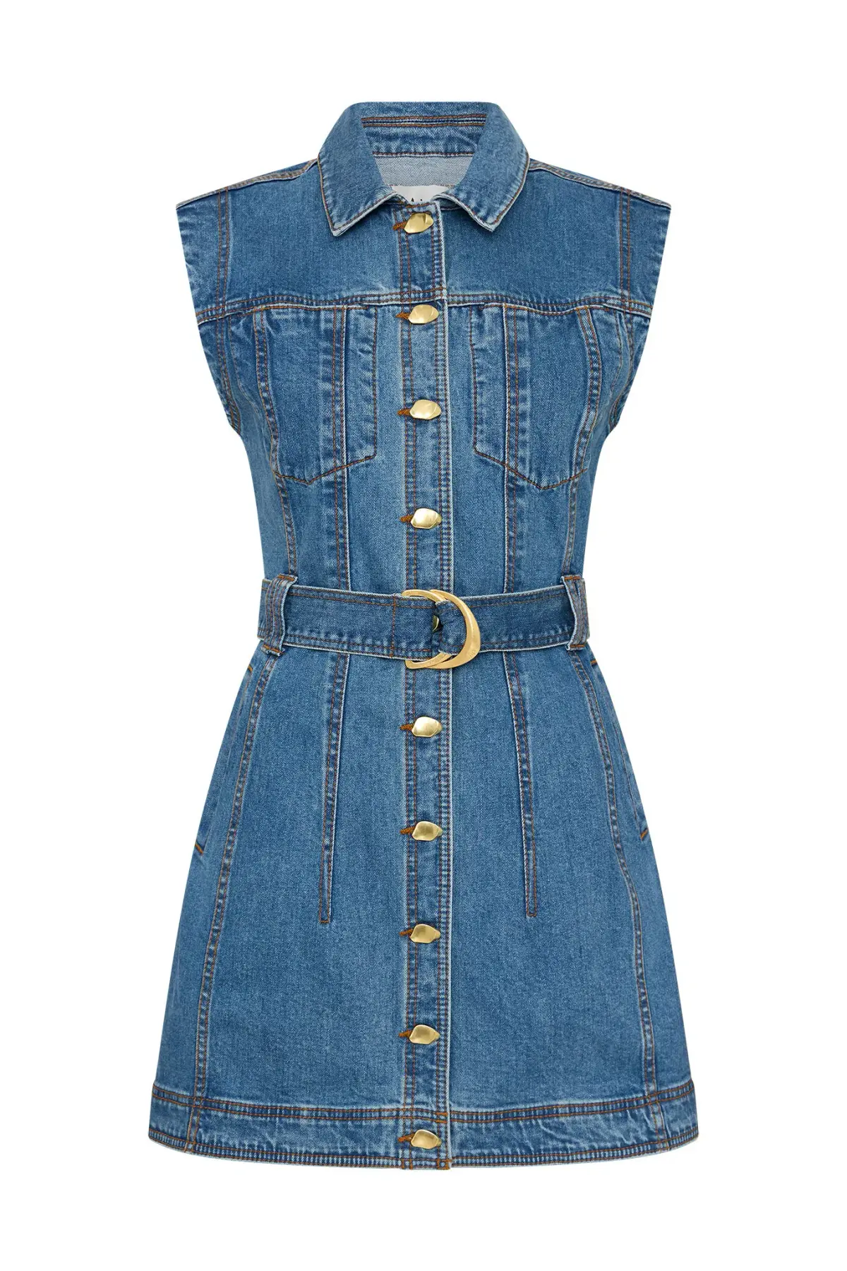 Aje Darcie Denim Mini Dress Size 6 - Image 4