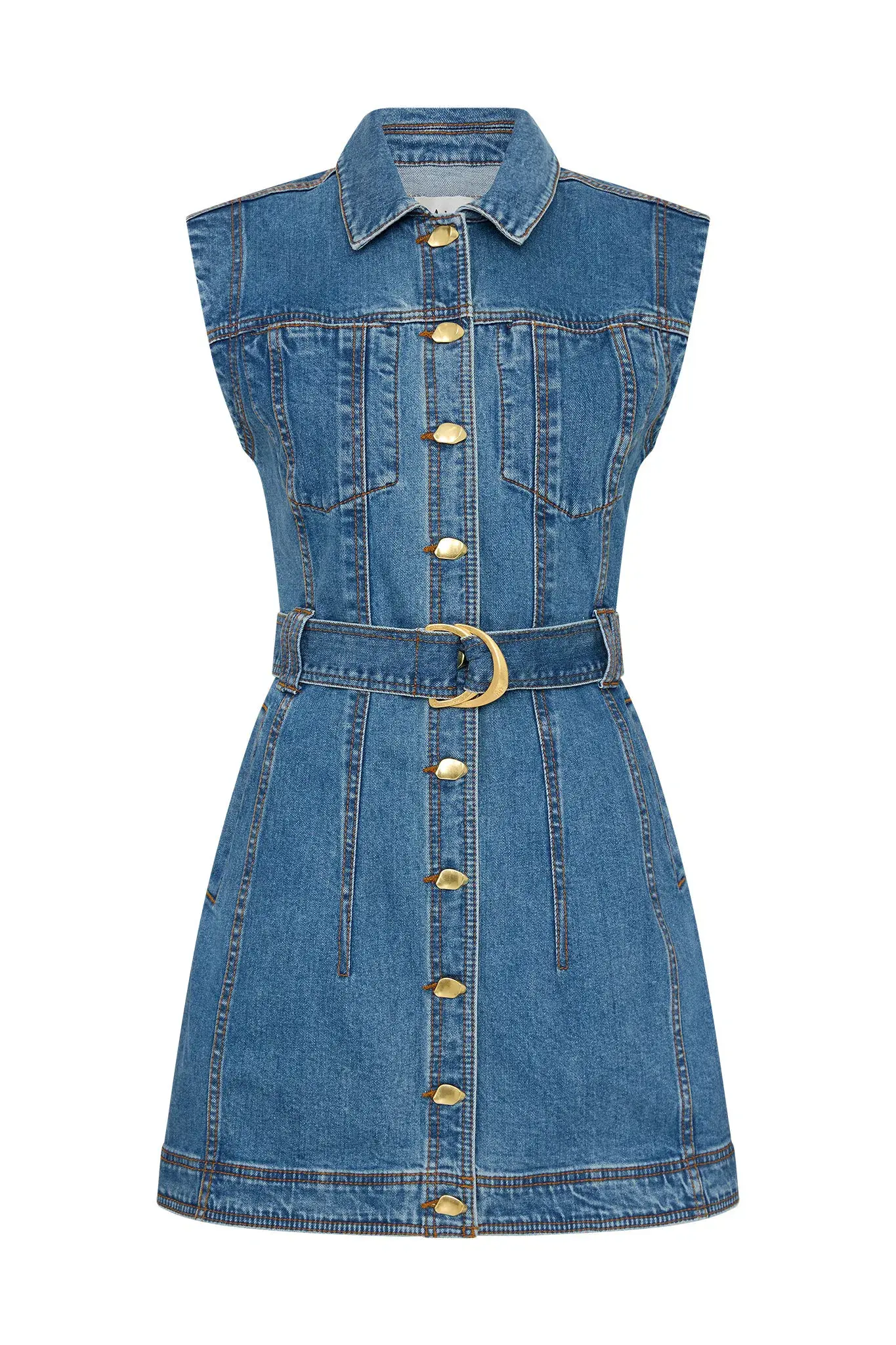 Aje Darcie Denim Mini Dress Size 6 - Image 4