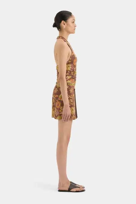 Sir the Label Josefina Corded Halter Mini Dress Print Size 1 / AU 8  for rent on The Volte - main image