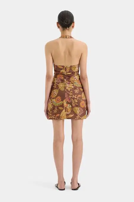 Sir the Label Josefina Corded Halter Mini Dress Print Size 1 / AU 8  for rent on The Volte - main image