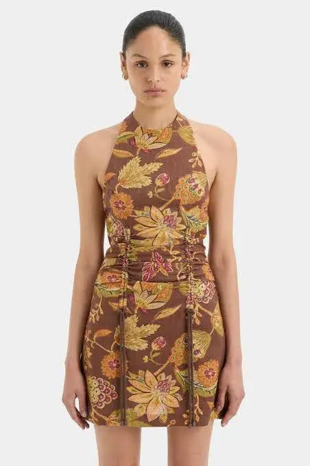 Sir the Label Josefina Corded Halter Mini Dress Print Size 1 / AU 8  - Image 1
