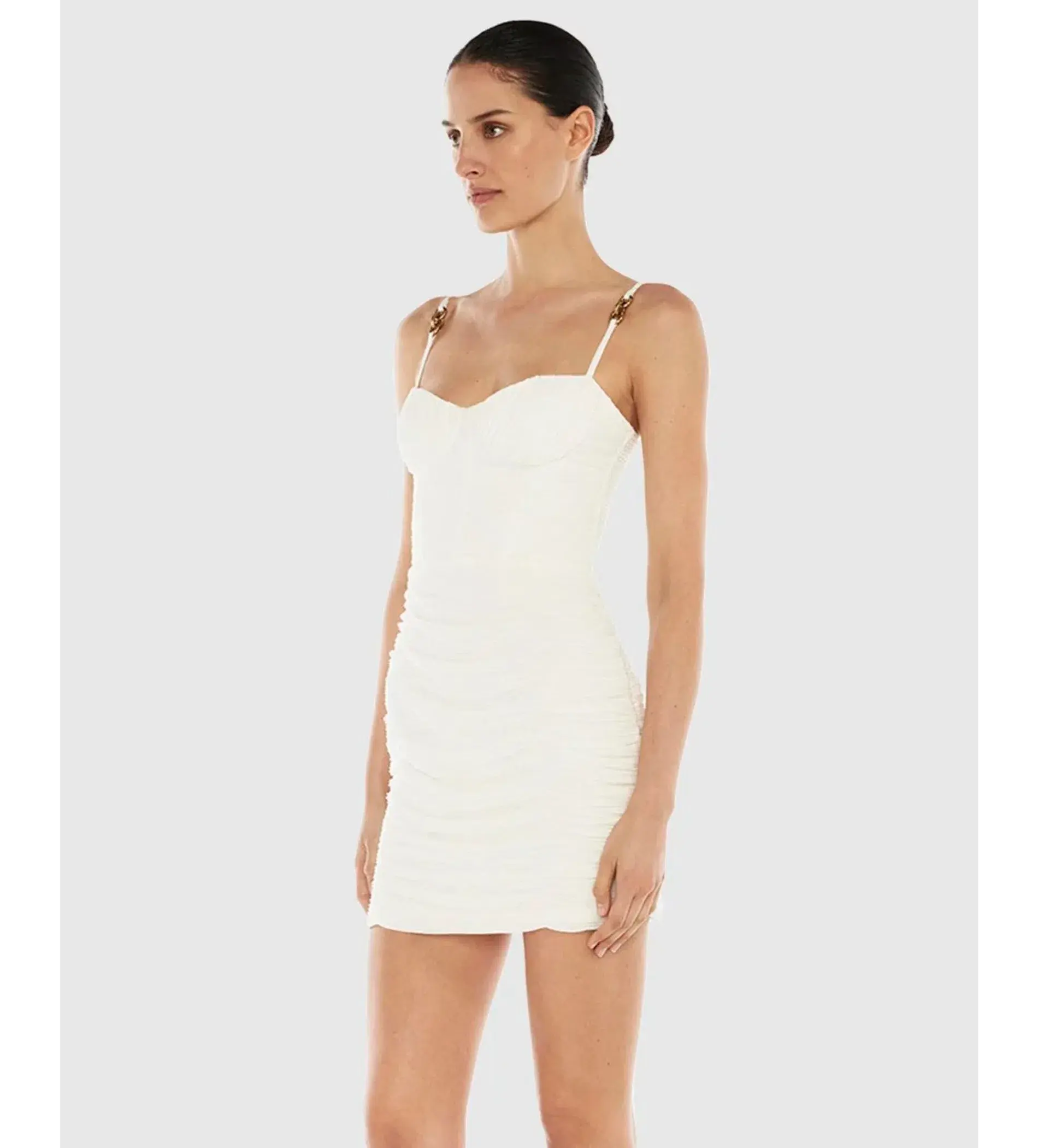 Manning Cartell Double Time Pleat Mini Dress White Size AU 8 - Image 2