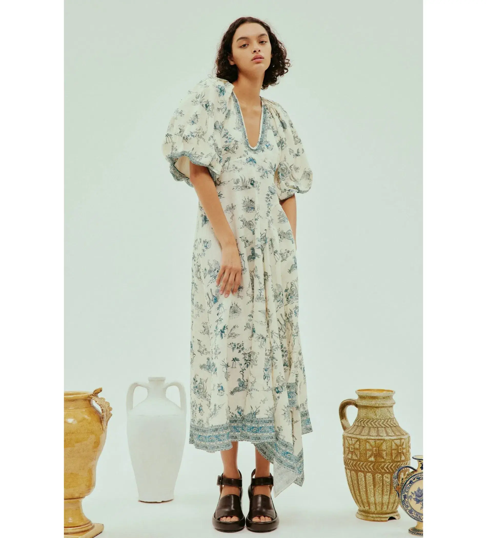 Alemais Casa Midi Dress Multi Floral Size AU 12 - Image 1