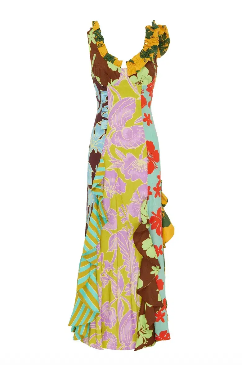Alemais Poppy Spliced Midi Dress Multi Size 16 - Image 6