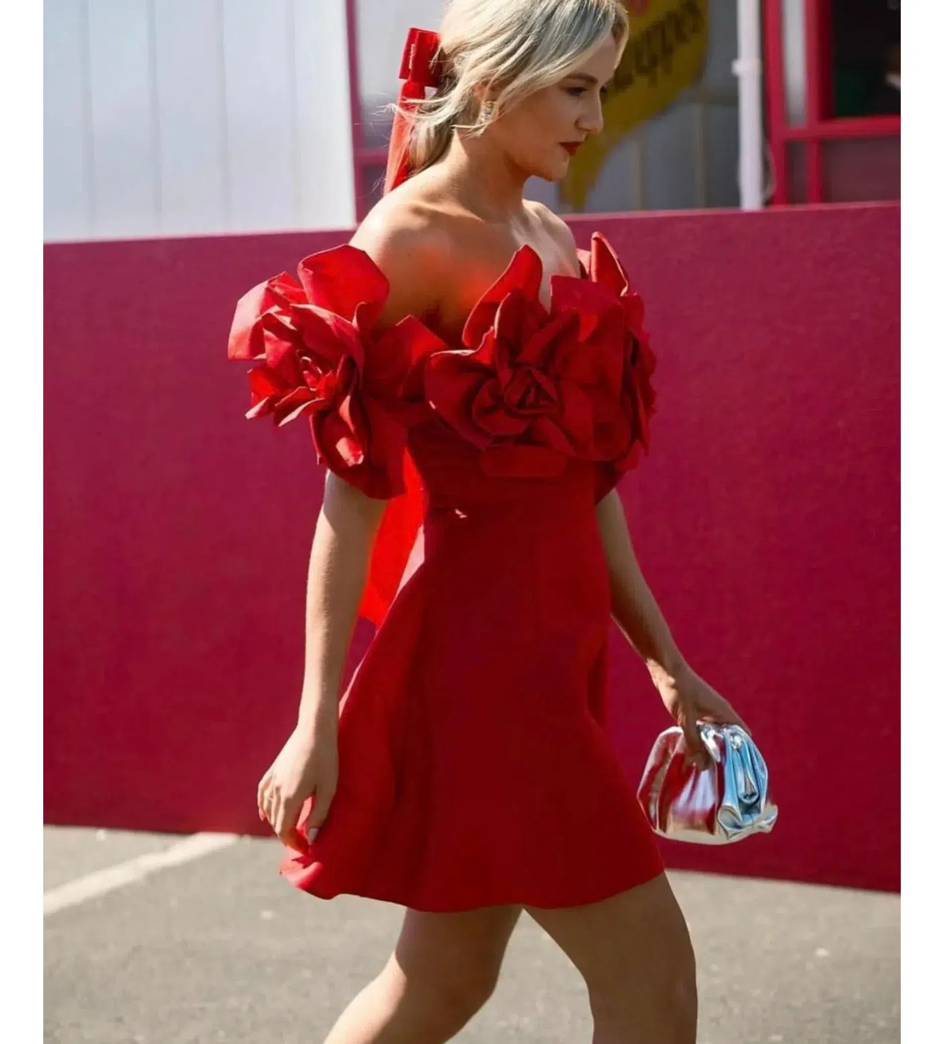 Aje Etta Mini Dress Scarlet Red Size AU 10 - Image 4
