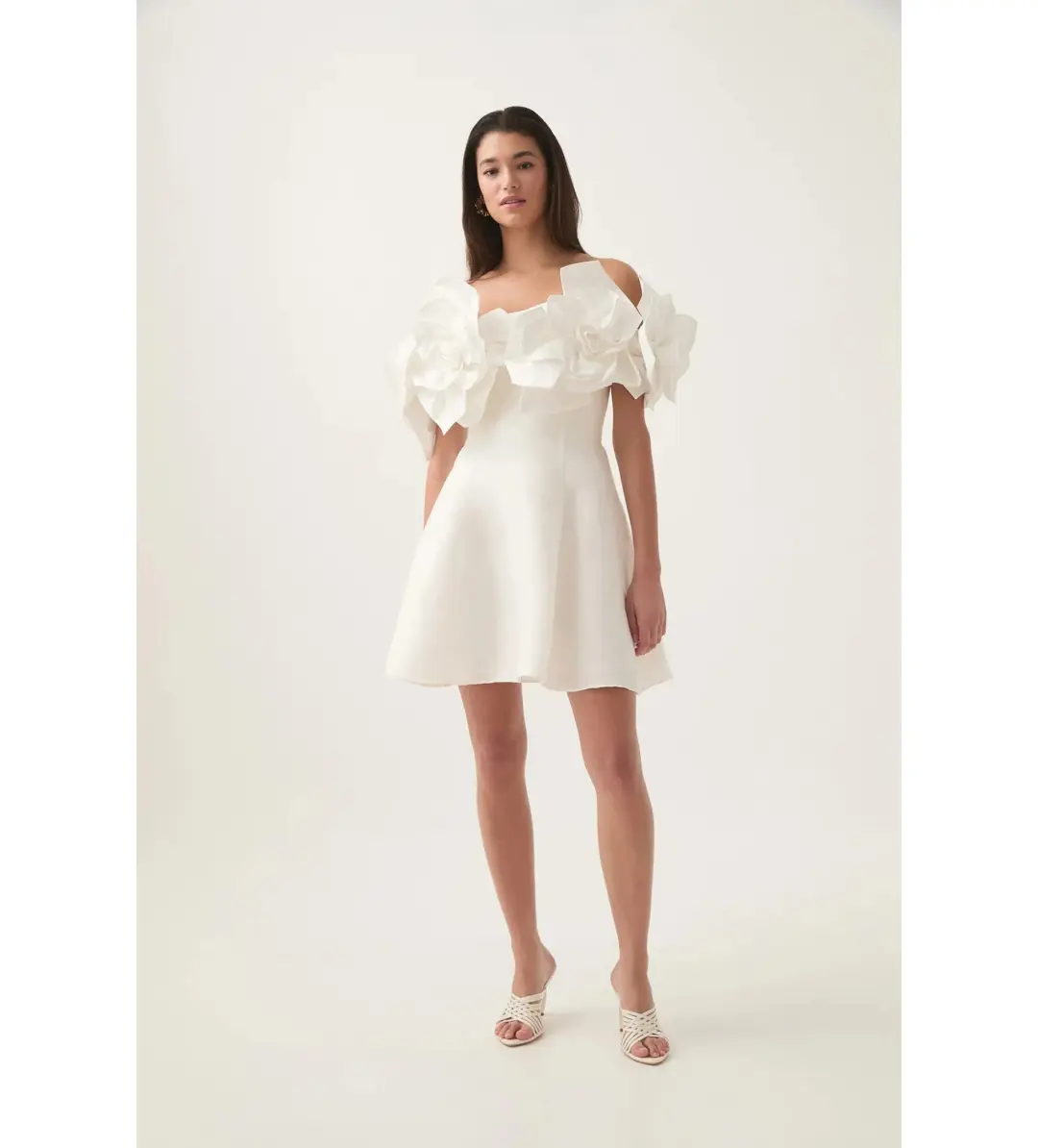 Aje Etta Mini Dress Ivory Size AU 12 for rent on The Volte - main image