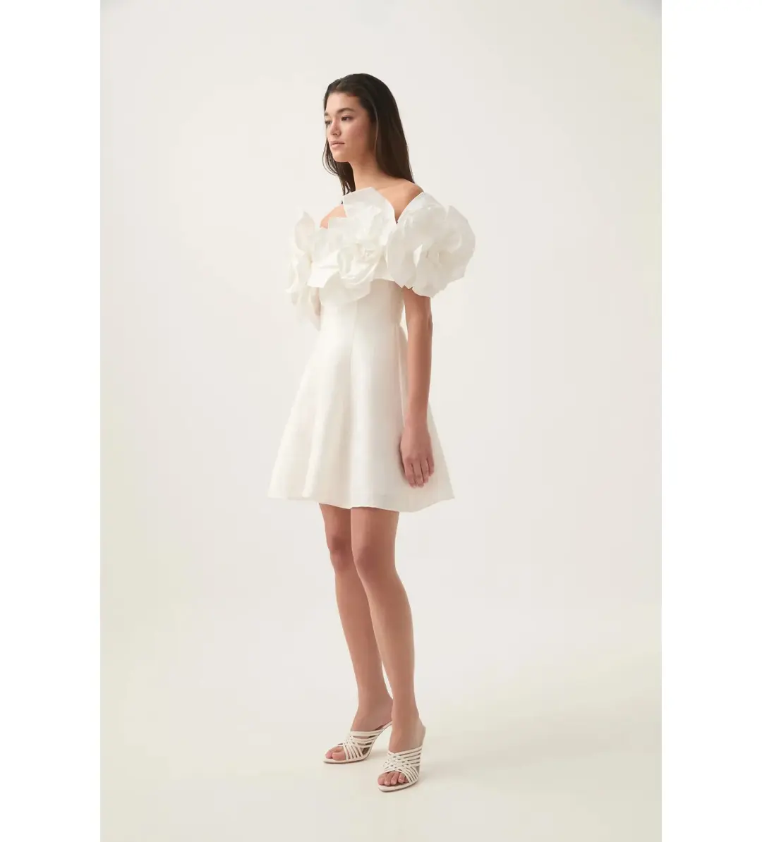 Aje Etta Mini Dress Ivory Size AU 12 for rent on The Volte - main image