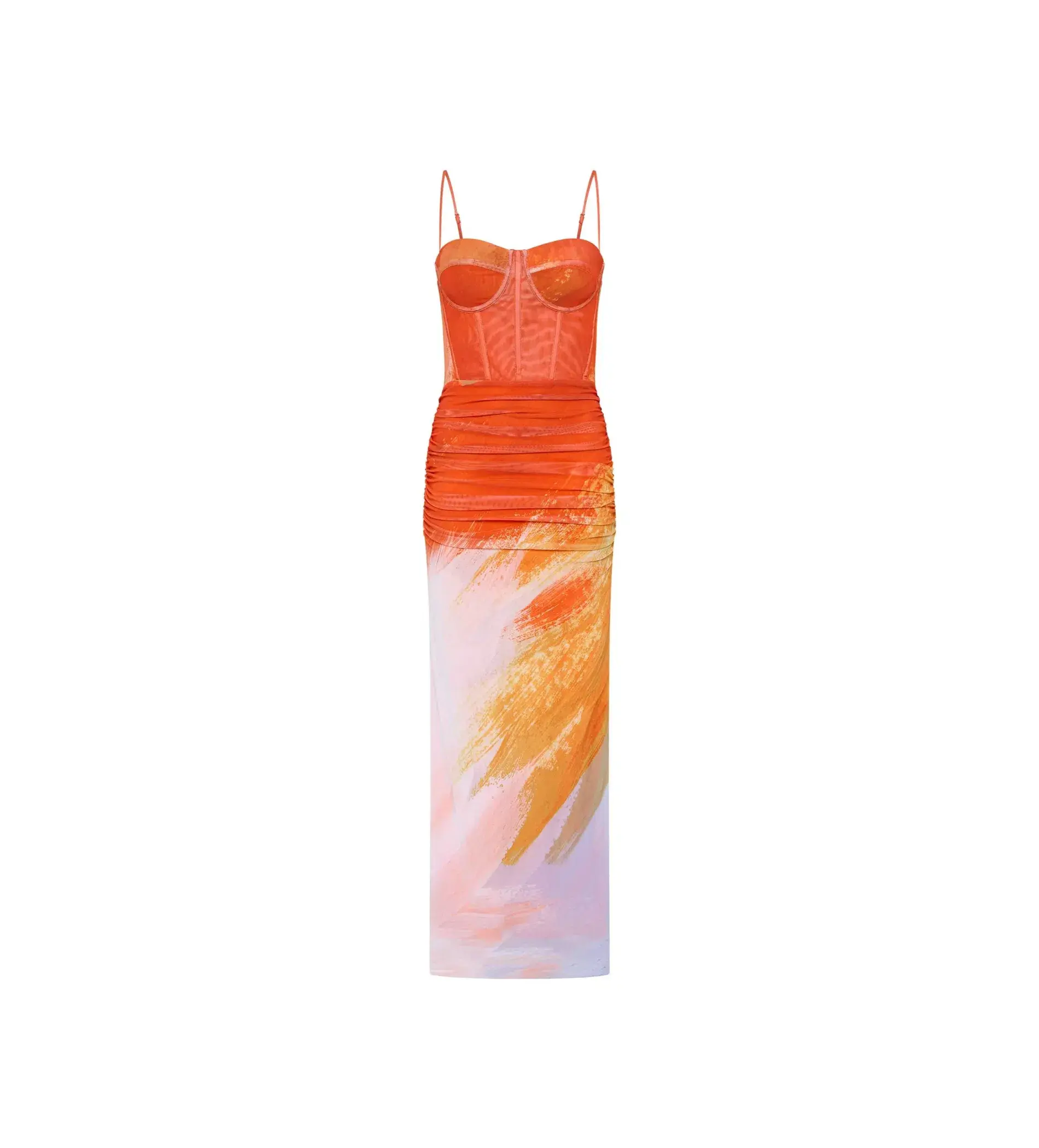 Rebecca Vallance Frida Corset Midi Dress Orange Size AU 8 - Image 6