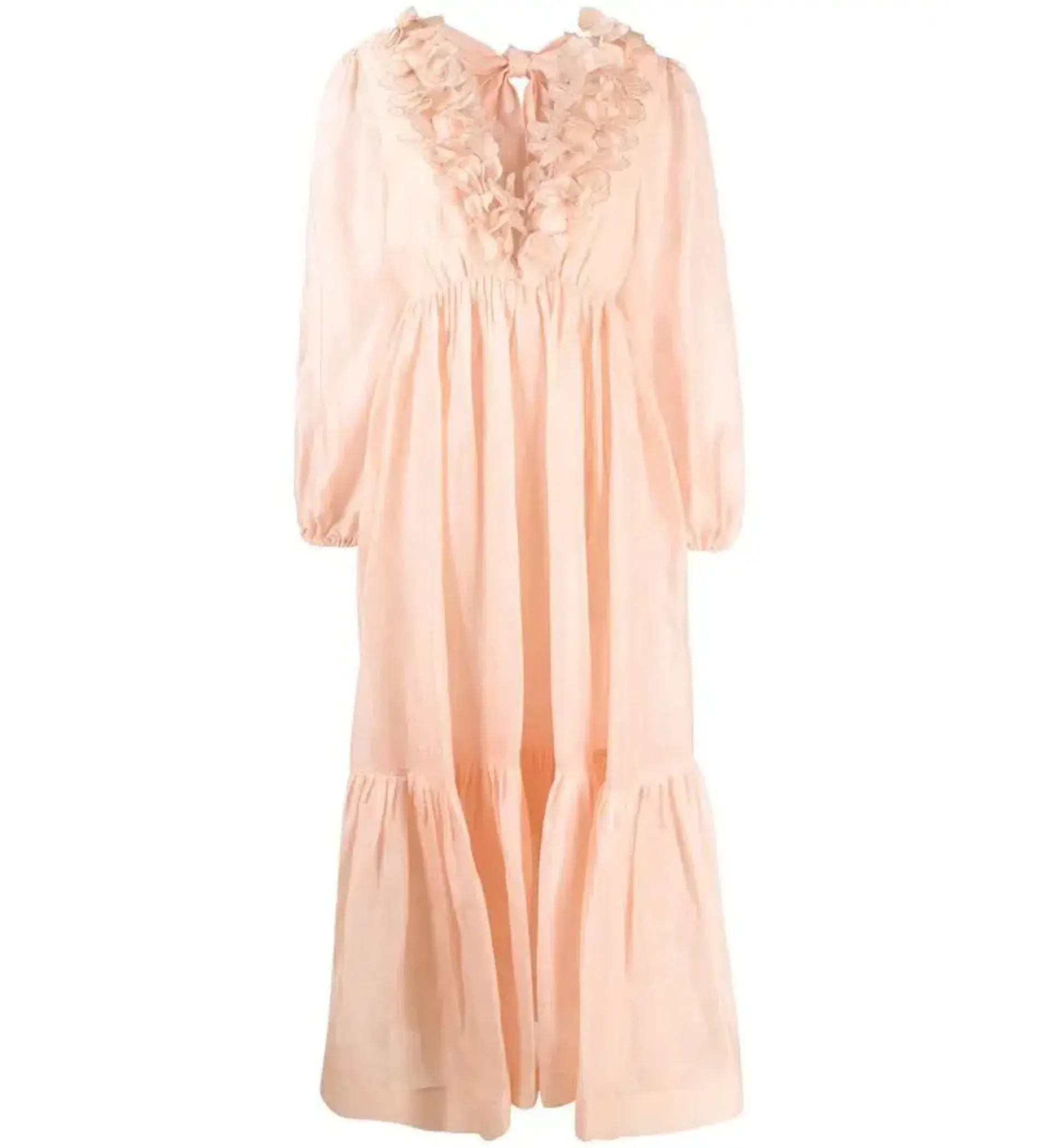 Zimmermann  The Lovestruck Garland Midi Dress in Pink Size 2/ AU 12 - Image 4