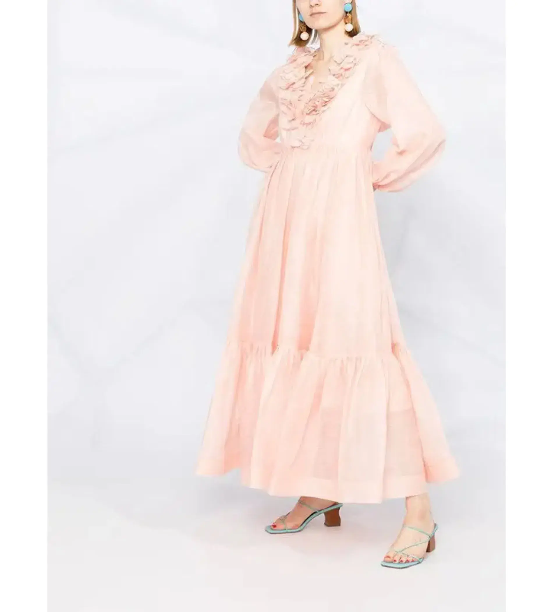 Zimmermann  The Lovestruck Garland Midi Dress in Pink Size 2/ AU 12 - Image 3