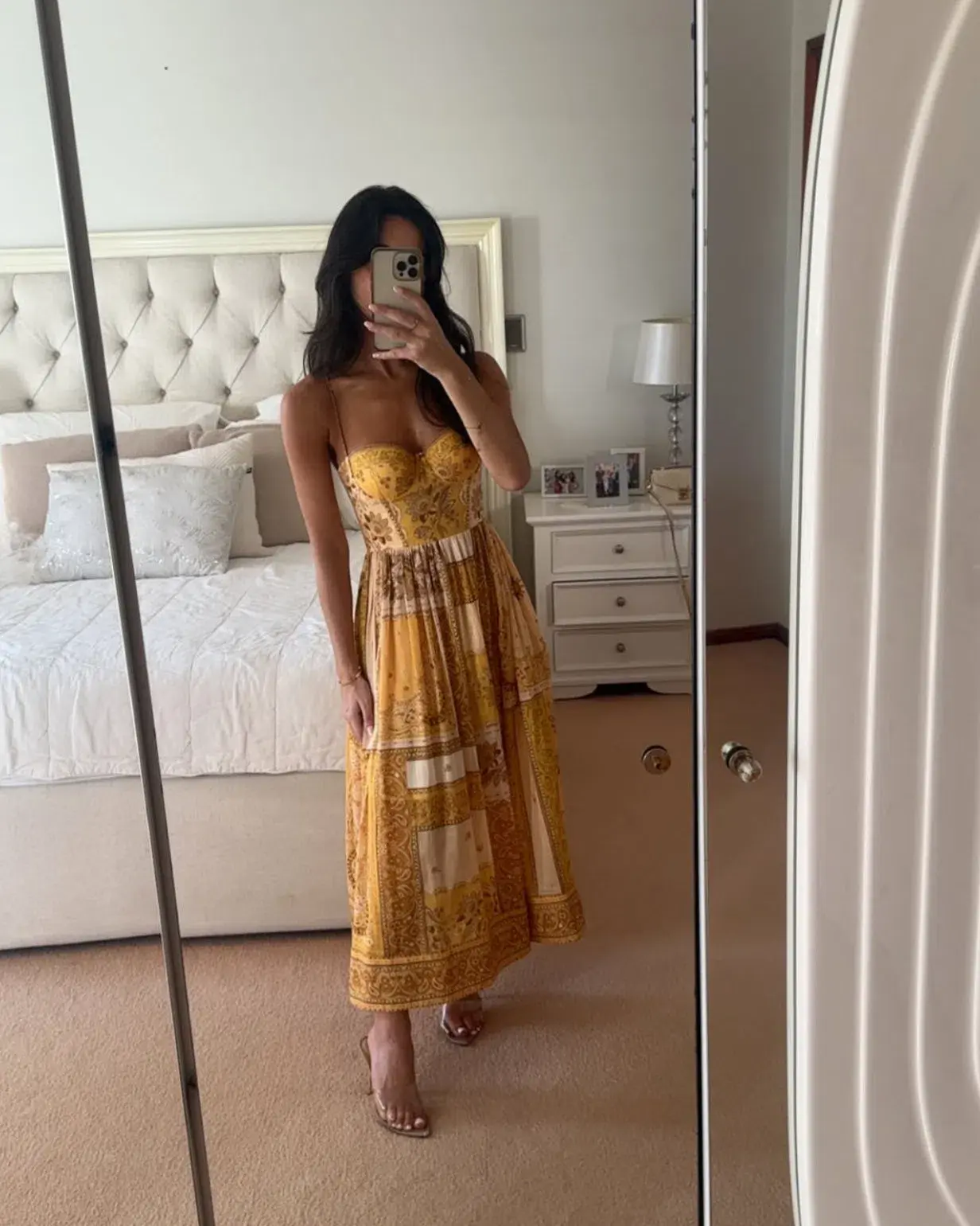Zimmermann  The Lucky Corset Midi Dress in Mustard Bandana Size 3/Au 14  - Image 3