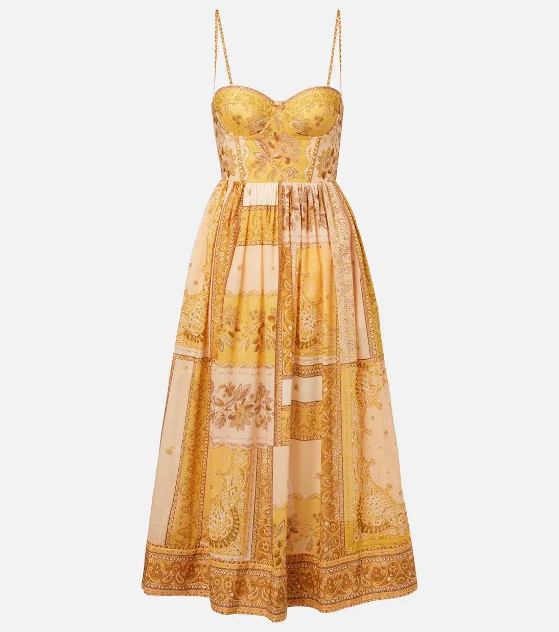 Zimmermann  The Lucky Corset Midi Dress in Mustard Bandana Size 3/Au 14  - Image 2