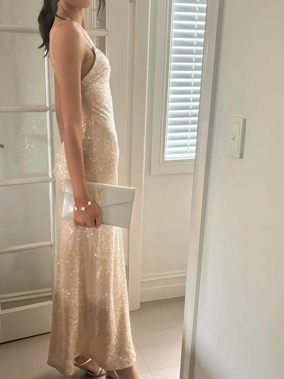 Manning Cartel  Light Angles Slip Dress Gold Size 8 for rent on The Volte - main image