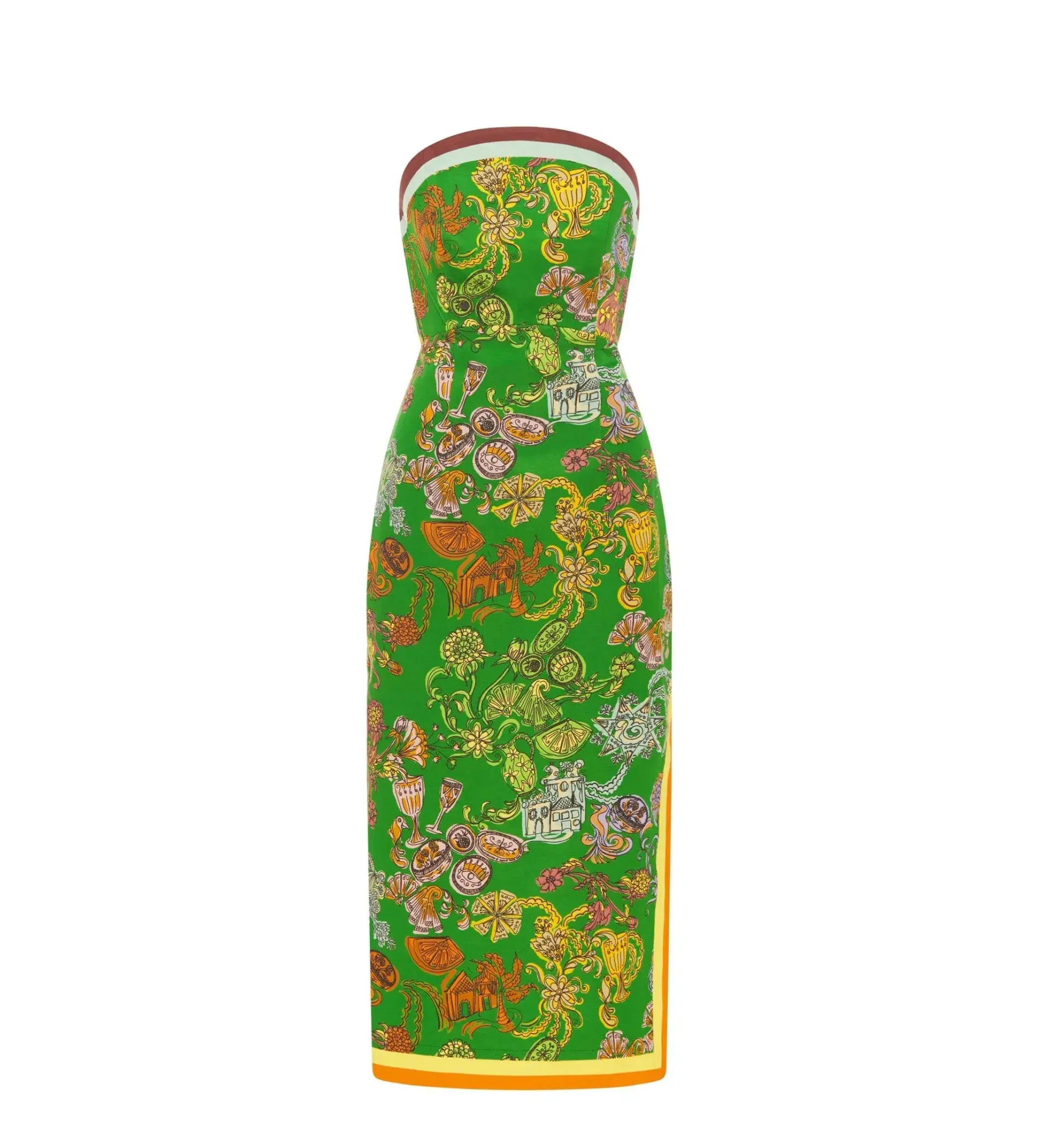 Alemais Fiesta Bodice Midi Dress Green Print Size AU 16 - Image 5