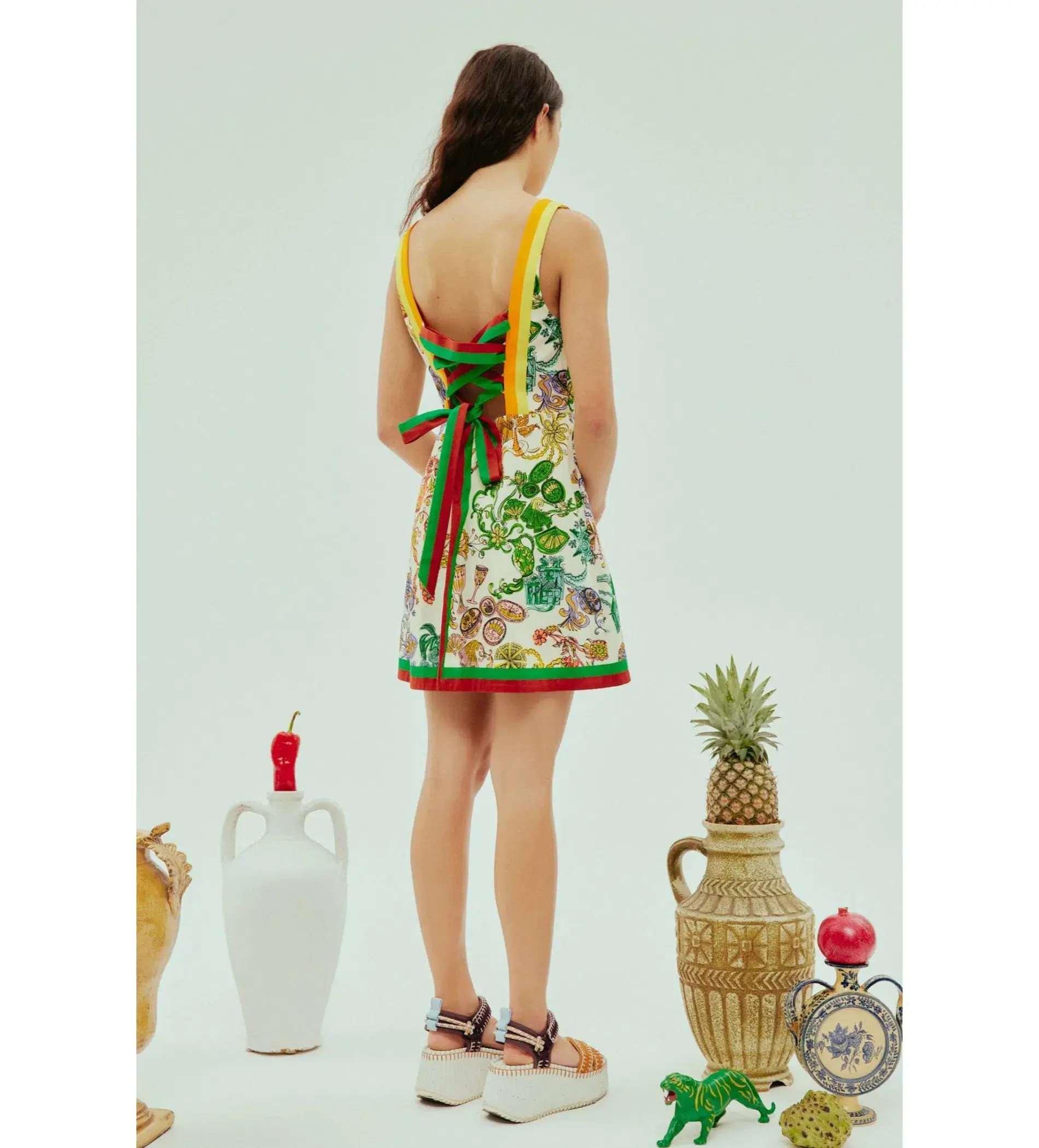 Alemais Fiesta Mini Dress Multi Print Size AU 16 - Image 4